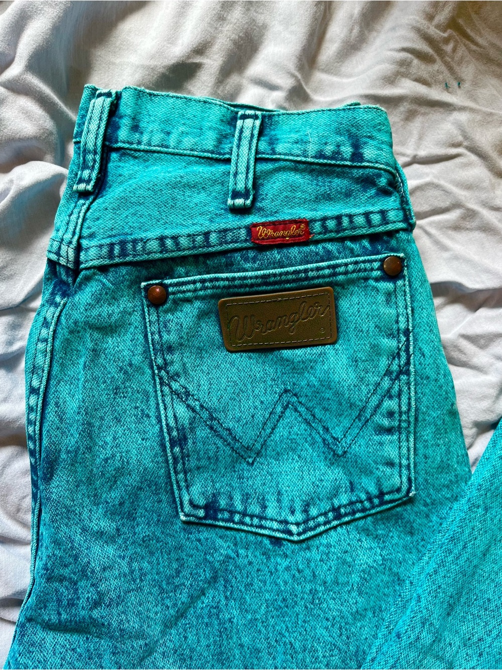 Wrangler Turquoise Acid Wash Jeans - Picture 2 of 5